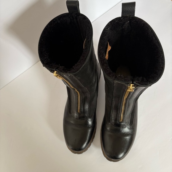 Nordstrom Blackstone QL53 Genuine Shearling Lined Boots Black Leather Grunge 40 - Picture 3 of 9